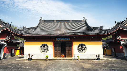 4A风景区新昌大佛寺寺庙建筑图片