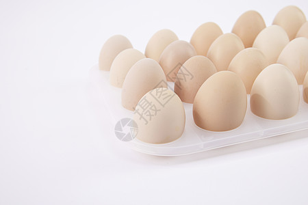 鸡蛋盒里的新鲜土鸡蛋图片