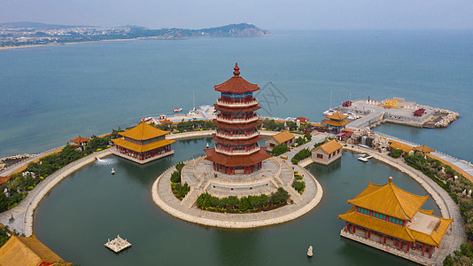 海滨风光山东烟台八仙过海景区背景