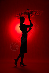皇冠女人剪影旗袍美女剪影背景
