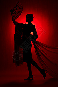 旗袍美女剪影图片素材