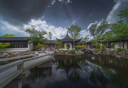 江南背景夏日江南古镇背景