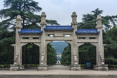 江苏南京中山陵国家5A级景区江苏南京钟山风景名胜区中山陵背景