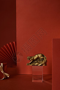 2022中国红虎年金色吉祥物图片