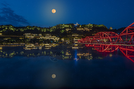 甘肃夜景兰州中山桥夜景背景