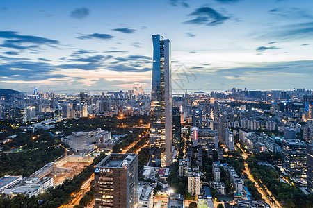 海边城市夜景深圳南山区建筑群夜景背景