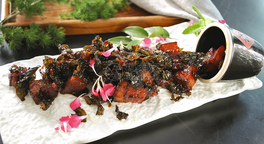 茶香红烧肉美食摄影