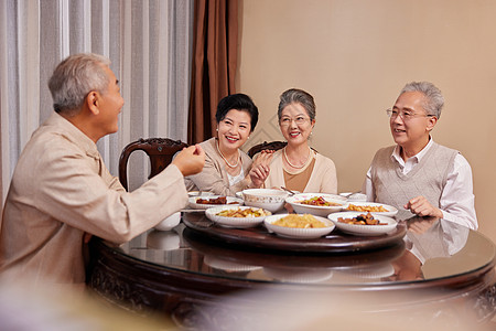 家人聚会老友聚会一起吃饭背景