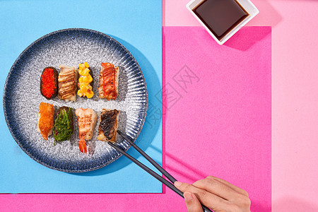 色彩撞色寿司组合图片