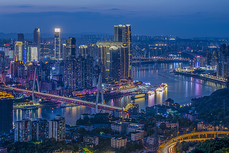 重庆城市建筑夜景背景图片