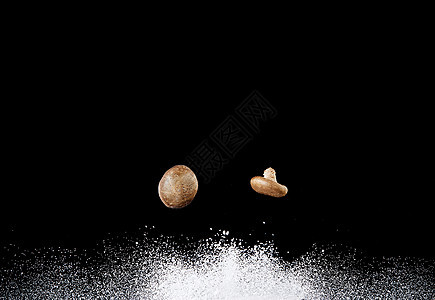 面粉上飞起的香菇图片