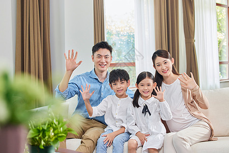 幸福的三胎家庭形象图片素材