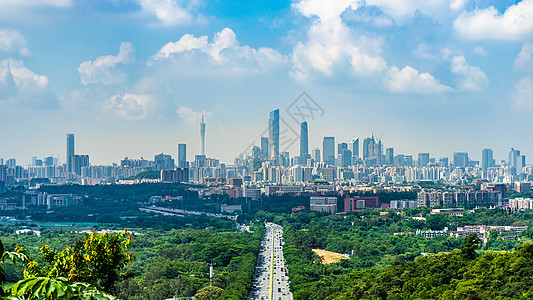 广州地标珠江新城cbd建筑群背景图片