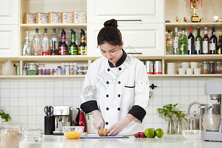 美食教学女性烘焙老师线上直播教学做蛋糕背景