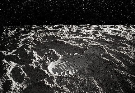 月球表面的脚印图片