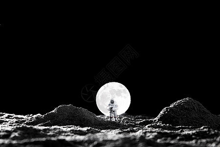 太空登月创意微距小人图片