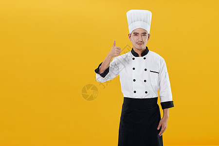 西餐厨师形象展示背景图片