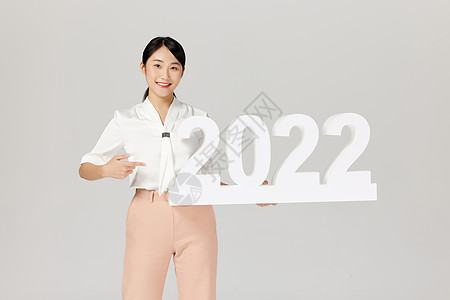惠战新年美女欢乐迎接新年2022背景