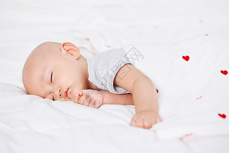 睡觉的孩子睡着的可爱婴儿宝宝背景