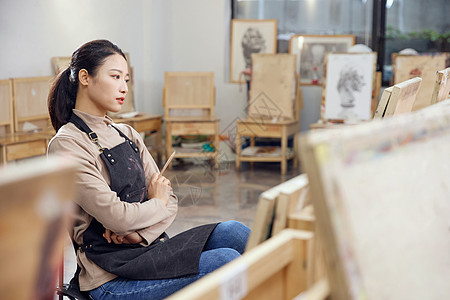 手绘难过的表情画画时陷入瓶颈的女性表情难过背景