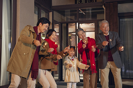 幸福一家人庆祝春节图片