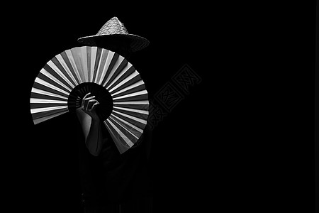 淘宝中国风舞台上一个人拿着白色的扇子在跳舞背景