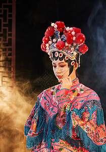 国粹戏曲京剧美女舞台形象背景图片