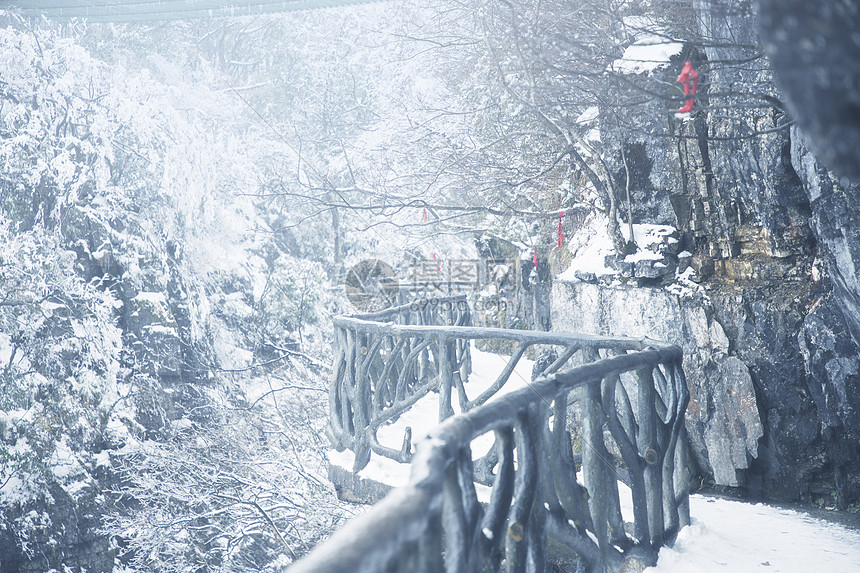 唯美湖南张家界雪景图片