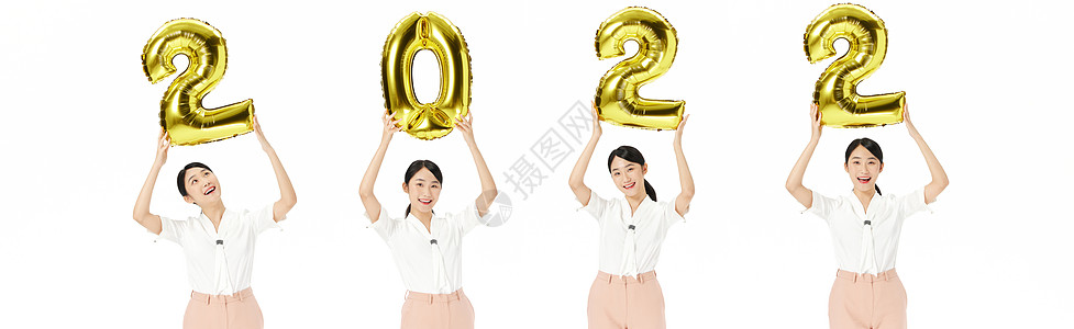 青年美女2022跨年概念图片