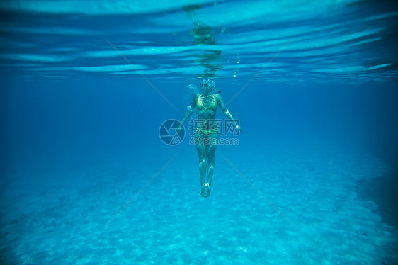 水下游泳的妇女图片