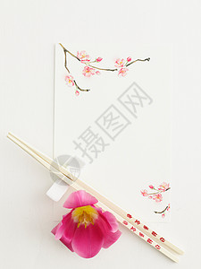 筷子和鲜花图片