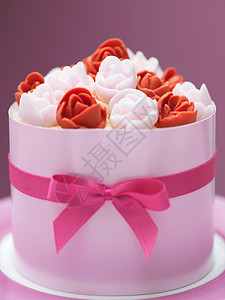 粉色装饰的蛋糕图片