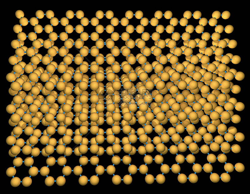 4层堆叠石墨的分子模型图片