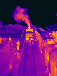 蒸汽列车热图像图片