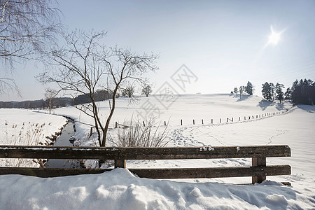 德国巴伐利亚冬日雪景风光图片