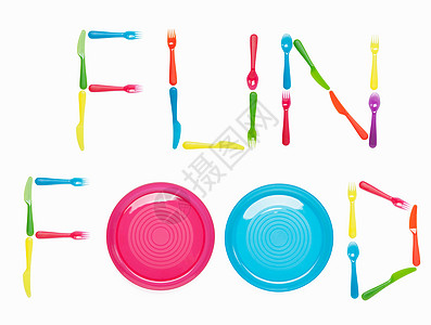 塑料餐具组成fun food图片