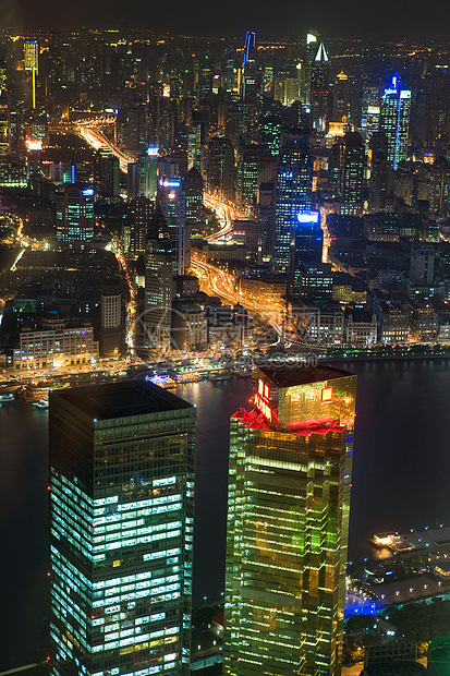 上海摩天大楼夜景图片