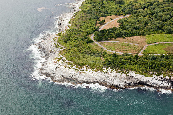 美国罗得岛新港县洛基海岸线图片