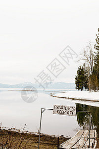 美国加利福尼亚州塔霍湖私人码头标志图片