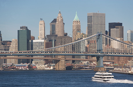 美国纽约市东河曼哈顿桥图片