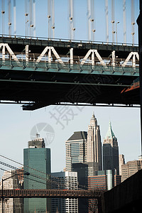 曼哈顿桥和城市街景图片