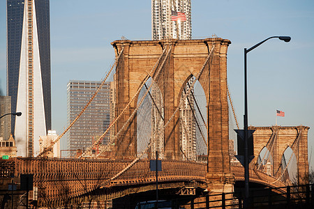 布鲁克林桥和城市天线图片