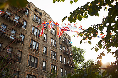 美国纽约市的公寓楼图片