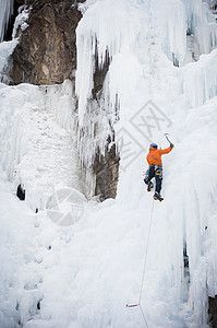 美国科罗拉多州欧莱冰公园OureIcePark的攀登者图片