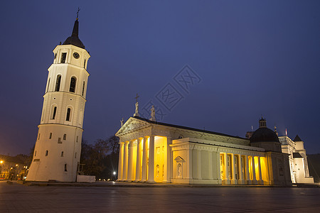 立陶宛维尔纽斯大教堂夜间维尔纽斯图片