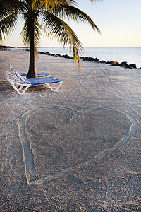 美国佛罗里达州伊斯莫拉玛市沙滩的沙滩椅图片