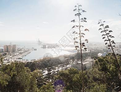 西班牙马拉加市城的远望风景图片