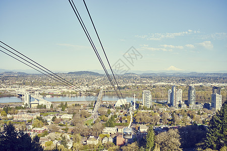 美国俄勒冈州波特兰市缆车下的风景图片