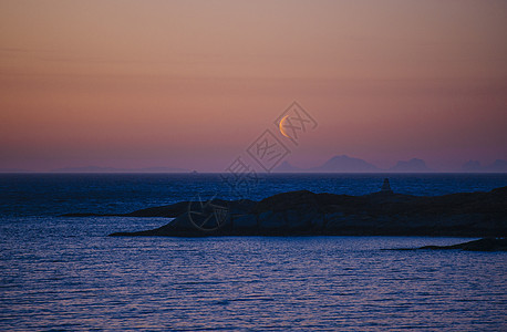 黄昏海岸线挪威里纳图片