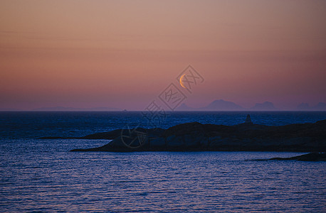 黄昏海岸线挪威里纳图片